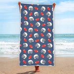 American Football Pattern Print Beach Towel