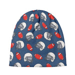 American Football Pattern Print Beanie