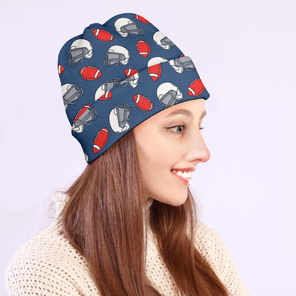 American Football Pattern Print Beanie