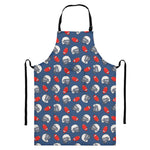 American Football Pattern Print Bib Apron With Pocket