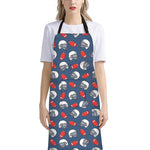 American Football Pattern Print Bib Apron With Pocket