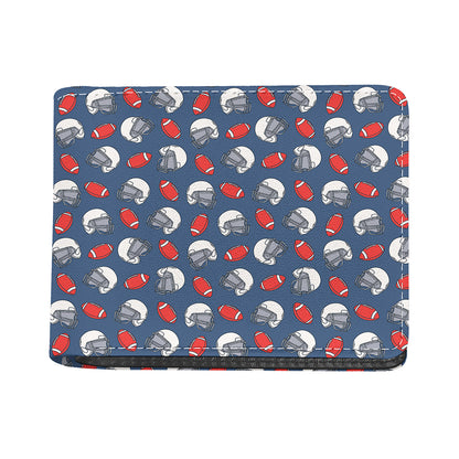 American Football Pattern Print Bifold Wallet