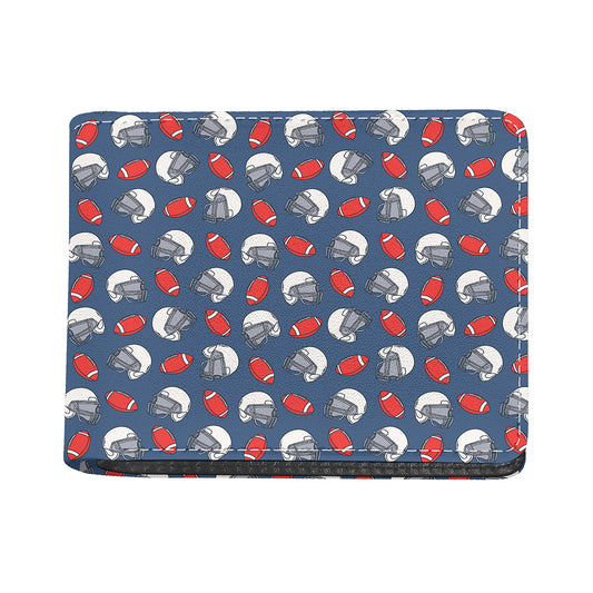 American Football Pattern Print Bifold Wallet