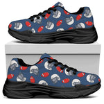 American Football Pattern Print Black Chunky Shoes