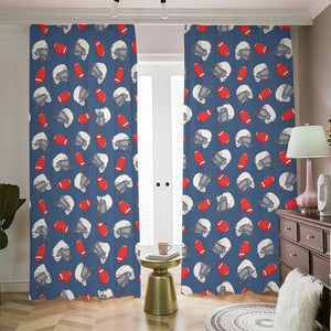 American Football Pattern Print Blackout Pencil Pleat Curtains