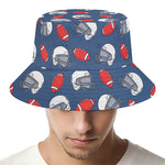 American Football Pattern Print Bucket Hat