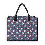 American Football Pattern Print Canvas Tote Bag