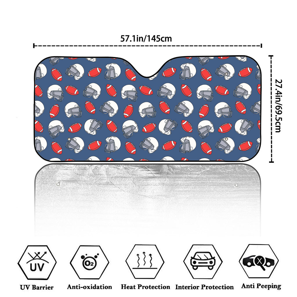 American Football Pattern Print Car Windshield Sun Shade