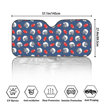 American Football Pattern Print Car Windshield Sun Shade