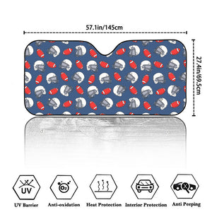 American Football Pattern Print Car Windshield Sun Shade