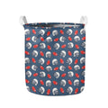American Football Pattern Print Collapsible Laundry Basket