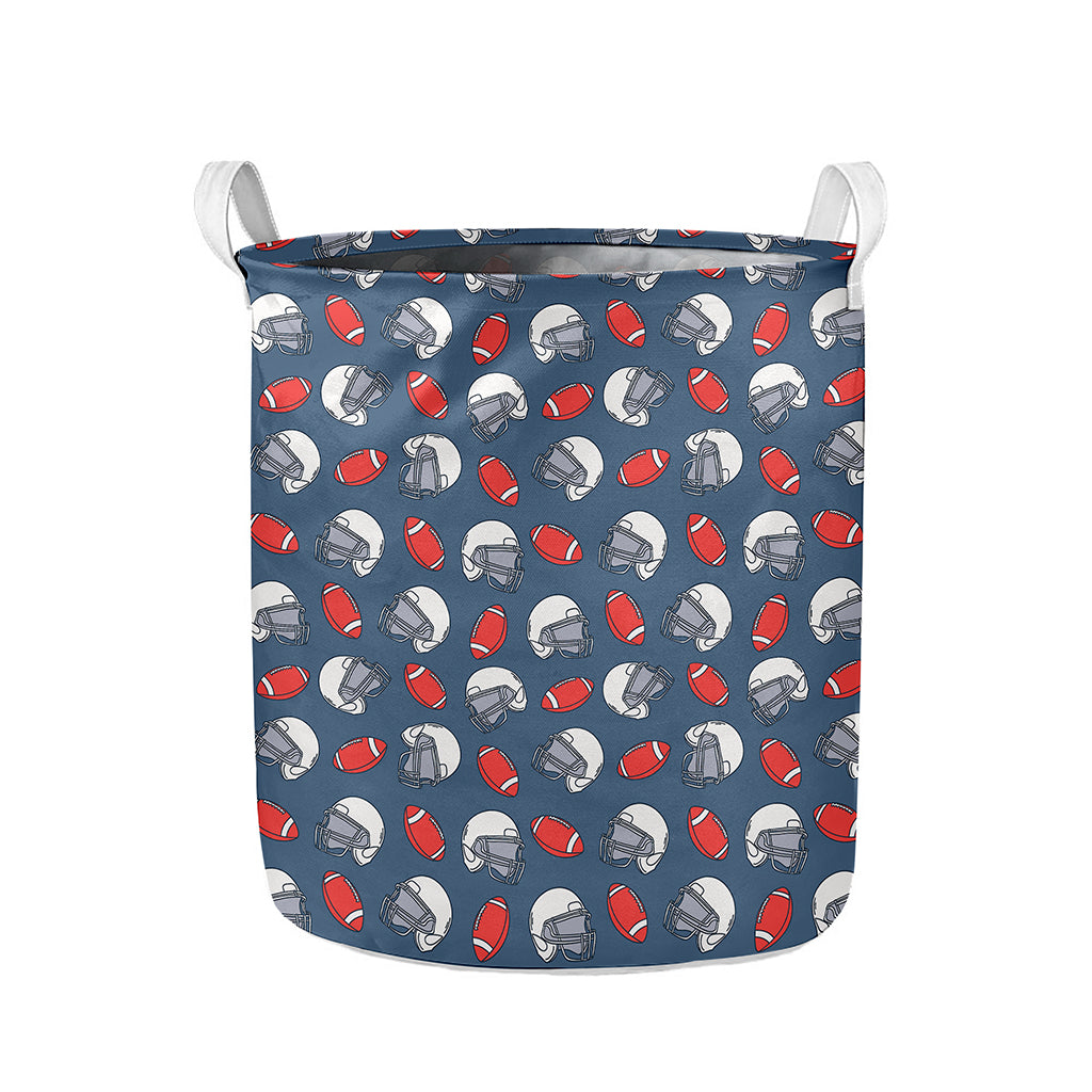 American Football Pattern Print Collapsible Laundry Basket