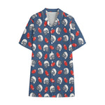 American Football Pattern Print Cotton Hawaiian Shirt