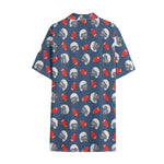 American Football Pattern Print Cotton Hawaiian Shirt