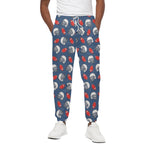 American Football Pattern Print Cotton Pants