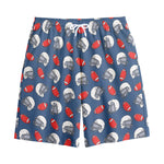 American Football Pattern Print Cotton Shorts