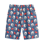 American Football Pattern Print Cotton Shorts