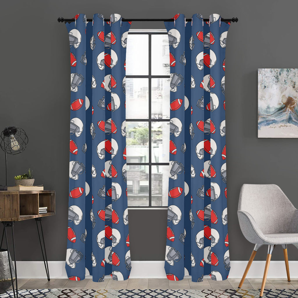 American Football Pattern Print Curtain