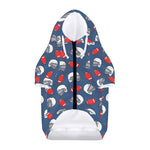 American Football Pattern Print Dog Zip Up Hoodie