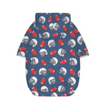 American Football Pattern Print Dog Zip Up Hoodie