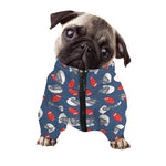 American Football Pattern Print Dog Zip Up Jacket