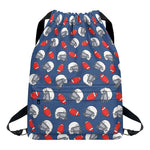 American Football Pattern Print Drawstring Backpack