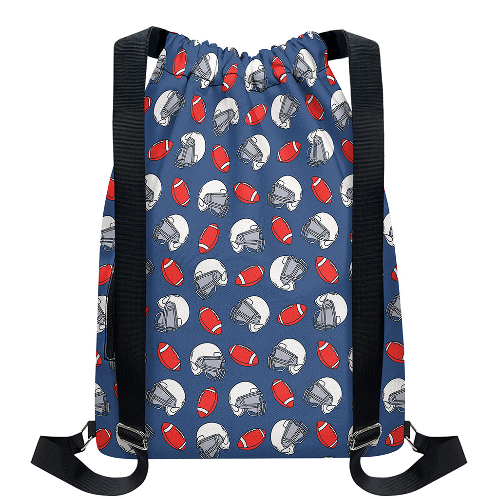 American Football Pattern Print Drawstring Backpack
