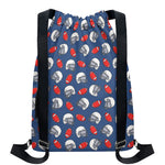 American Football Pattern Print Drawstring Backpack