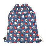 American Football Pattern Print Drawstring Bag
