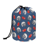American Football Pattern Print Drawstring Makeup Bag