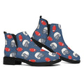 American Football Pattern Print Flat Ankle Boots