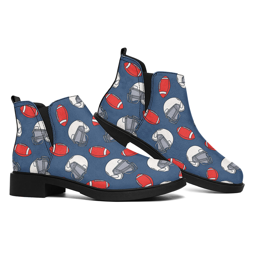 American Football Pattern Print Flat Ankle Boots