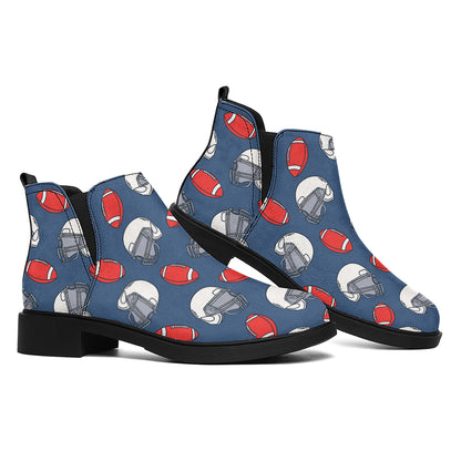American Football Pattern Print Flat Ankle Boots