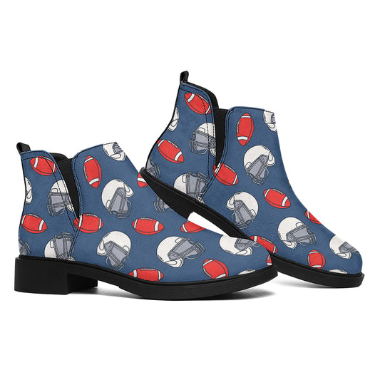 American Football Pattern Print Flat Ankle Boots