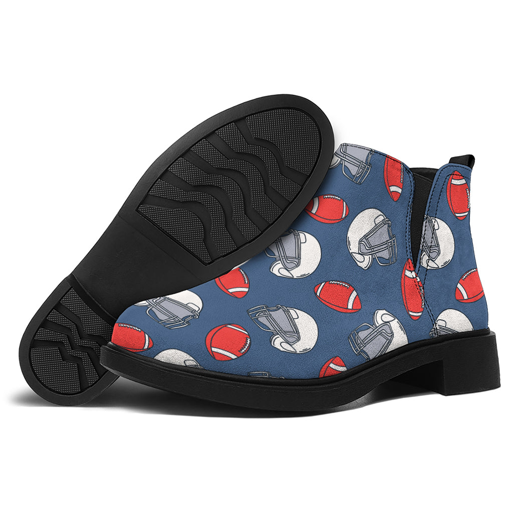 American Football Pattern Print Flat Ankle Boots