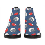 American Football Pattern Print Flat Ankle Boots