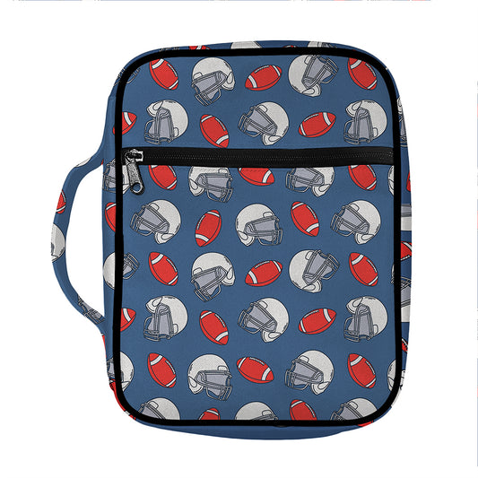 American Football Pattern Print Front Pocket Bible Bag