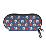 American Football Pattern Print Glasses Case