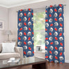 American Football Pattern Print Grommet Curtains