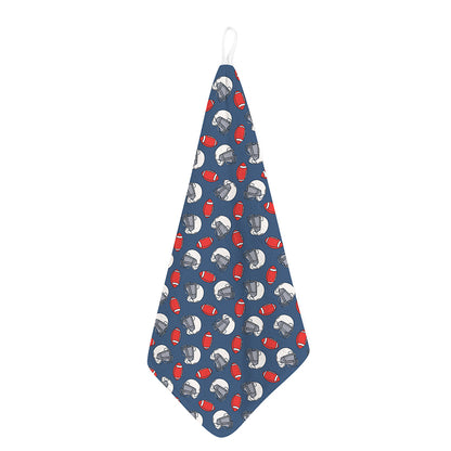 American Football Pattern Print Hand Towel