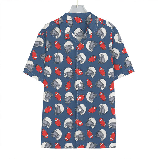 American Football Pattern Print Hawaiian Shirt