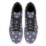 American Football Pattern Print High Top Leather Sneakers