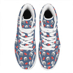 American Football Pattern Print High Top Leather Sneakers
