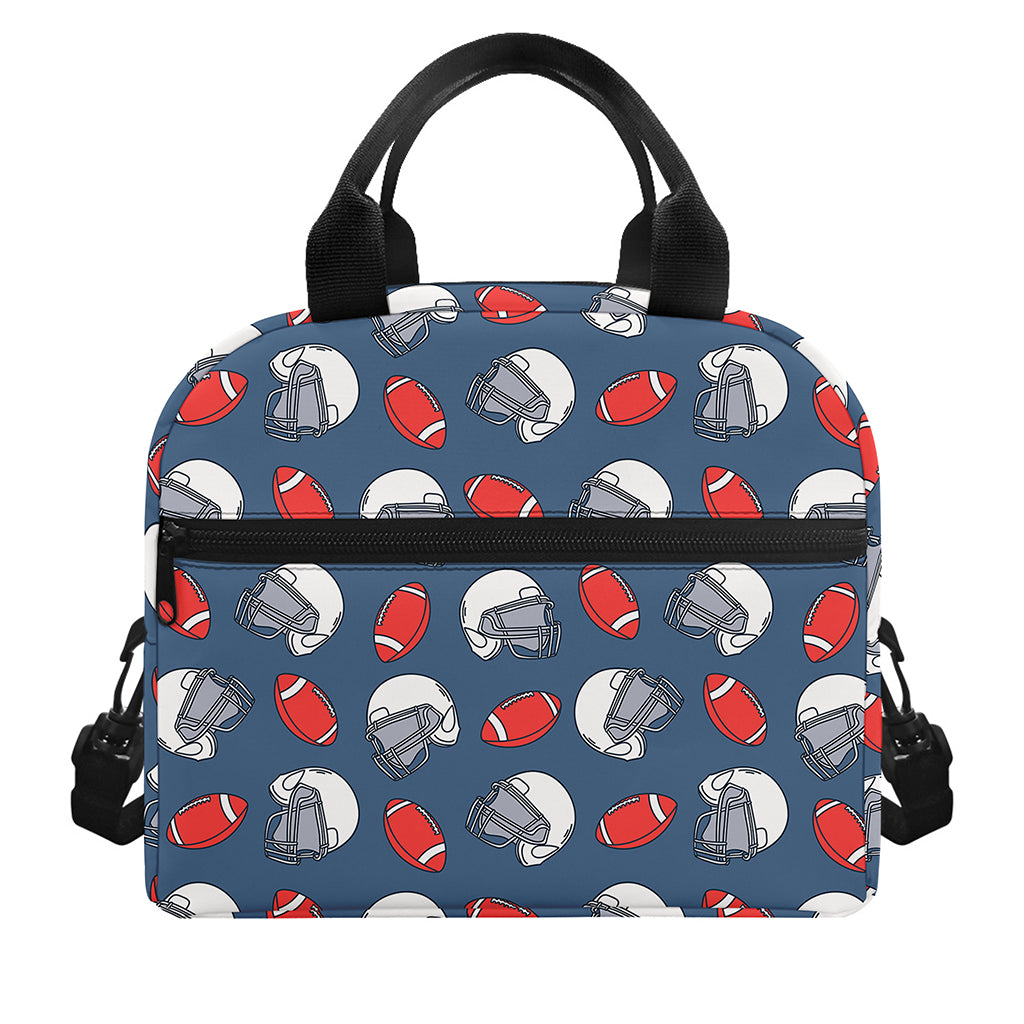 American Football Pattern Print Insulated Lunch Bag