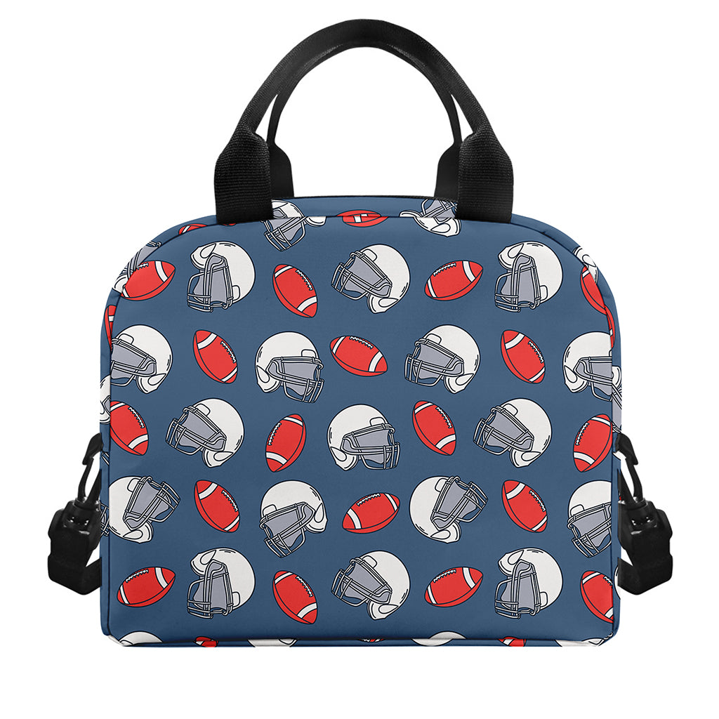 American Football Pattern Print Insulated Lunch Bag