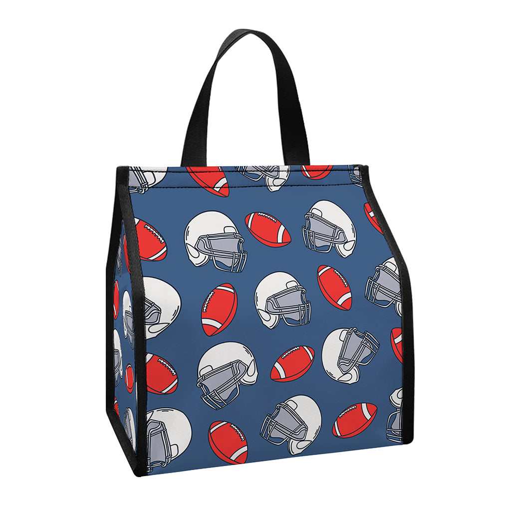 American Football Pattern Print Insulated Lunch Tote