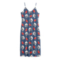 American Football Pattern Print Jersey Midi Cami Dress