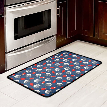 American Football Pattern Print Kitchen Mat