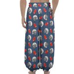 American Football Pattern Print Lantern Pants