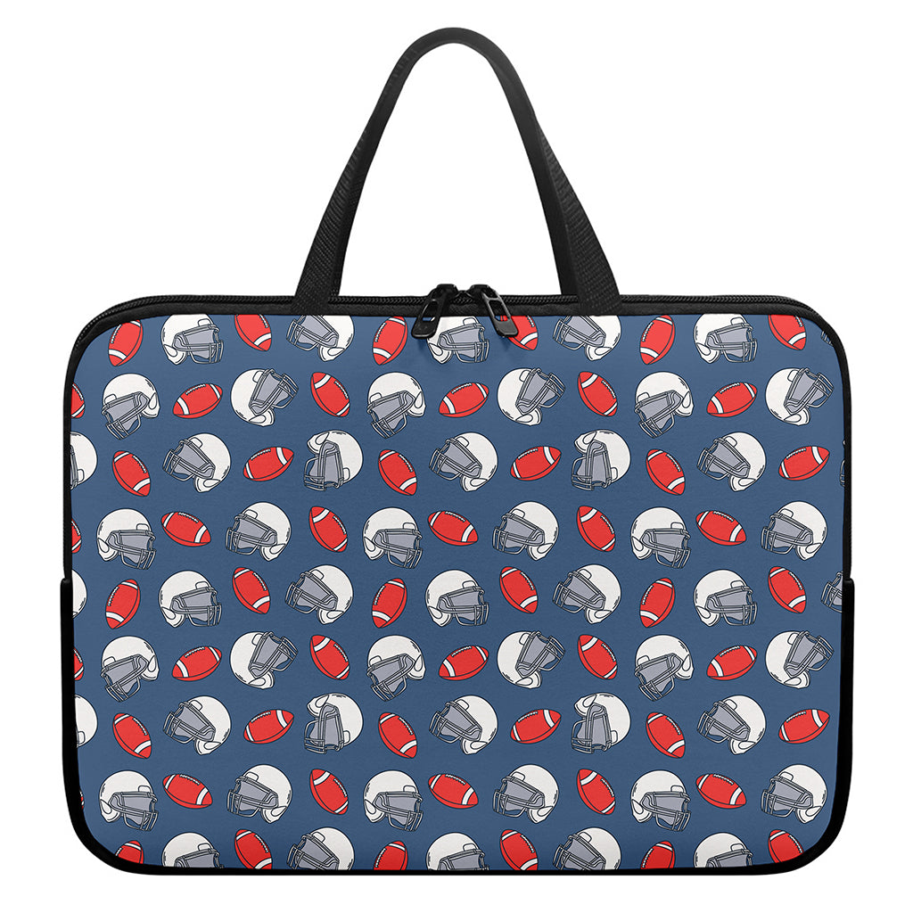 American Football Pattern Print Laptop Sleeve With Handle